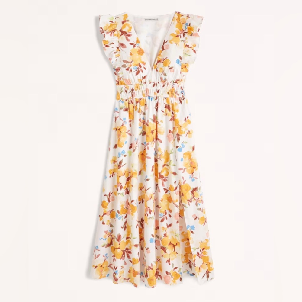 Abercrombie and Fitch Flutter Sleeve Midi Dress